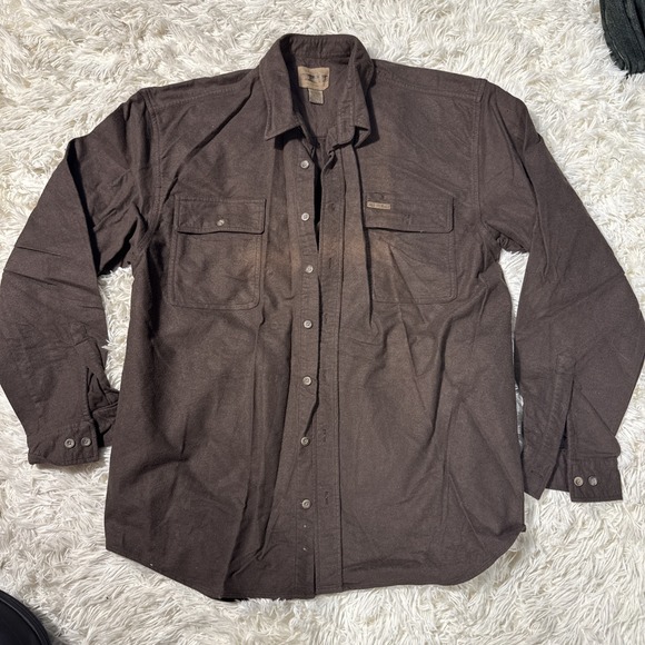 100% Pure Other - Vintage Cold Storage 100% Cotton 2xlt Brown Long Sleeve Button Up